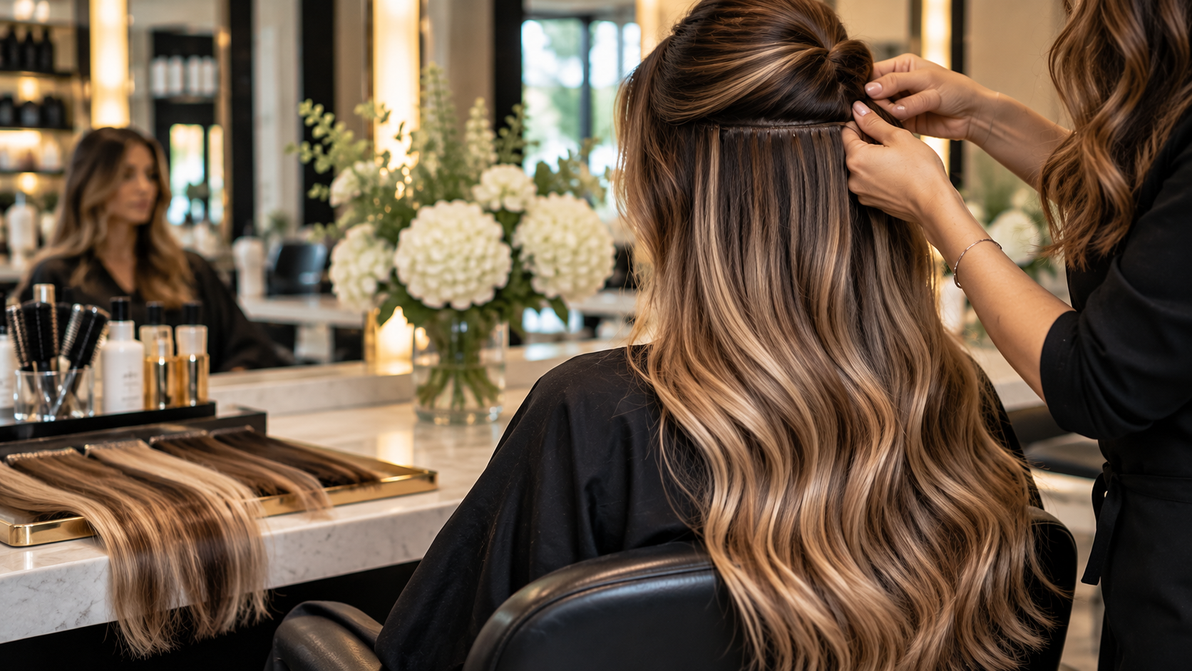 Luxury Hair Extension Salon Styling